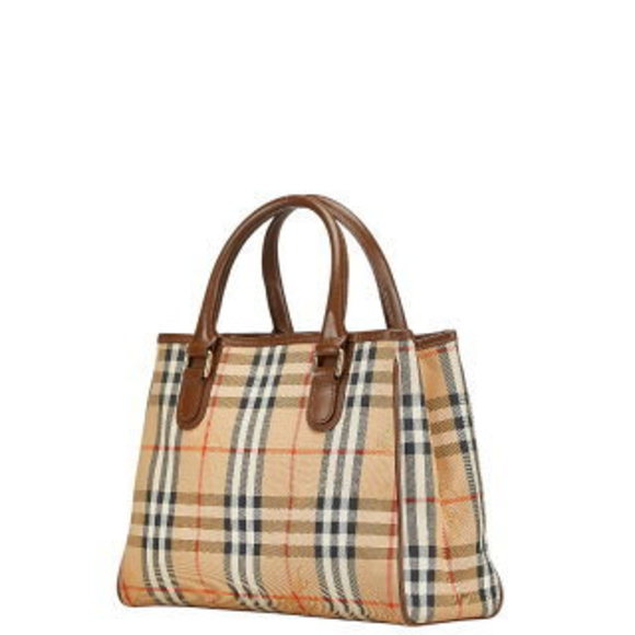 Burberry Nova Check Shadow Horse Tote Bag Handbag Beige Multicolor - Picture 3 of 10